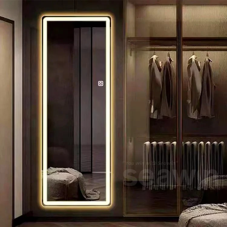 กระจกเต็มตัวติดผนังโรงงาน ห้องน้ำโรงแรม LED กระจกยาวเต็มตัวพร้อมไฟ Smart Full Mirror Smart