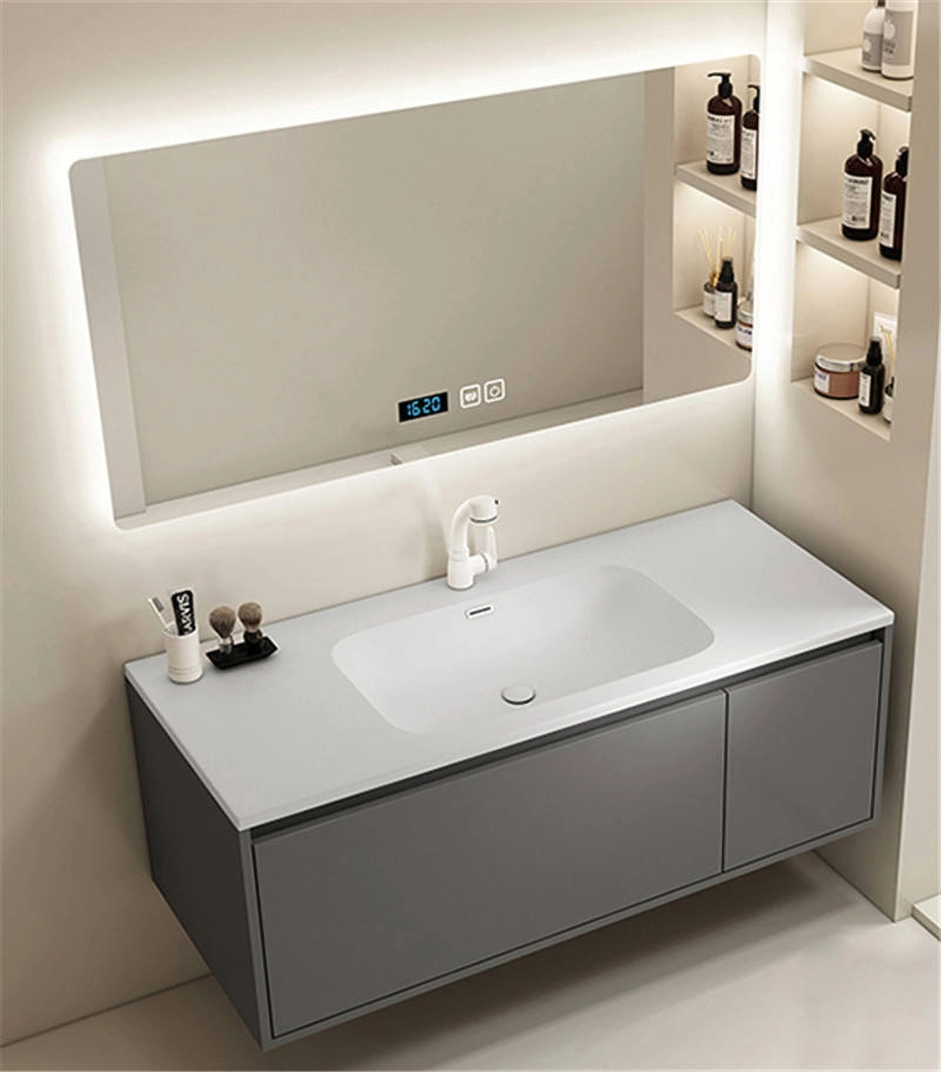 2023 ตู้ห้องน้ำดีไซน์ใหม่กระจกโต๊ะเครื่องแป้งห้องน้ำ American Wood Luxury Bathroom Cabinet Set