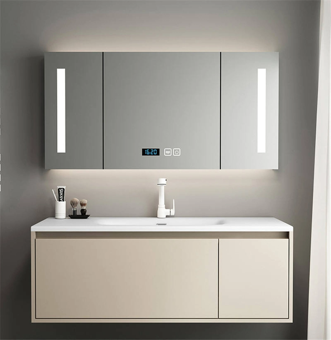 2023 ตู้ห้องน้ำดีไซน์ใหม่กระจกโต๊ะเครื่องแป้งห้องน้ำ American Wood Luxury Bathroom Cabinet Set