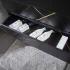 Modern Oak Bathroom Vanity Hotel Black Single Sink ตู้ห้องน้ำขนาดเล็กพร้อมตู้กระจกอัจฉริยะ