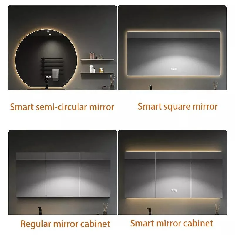 โต๊ะเครื่องแป้งห้องน้ำราคาถูกสีใหม่ร้อนยุโรปพร้อมกระจกกลม LED อ่างล้างจาน