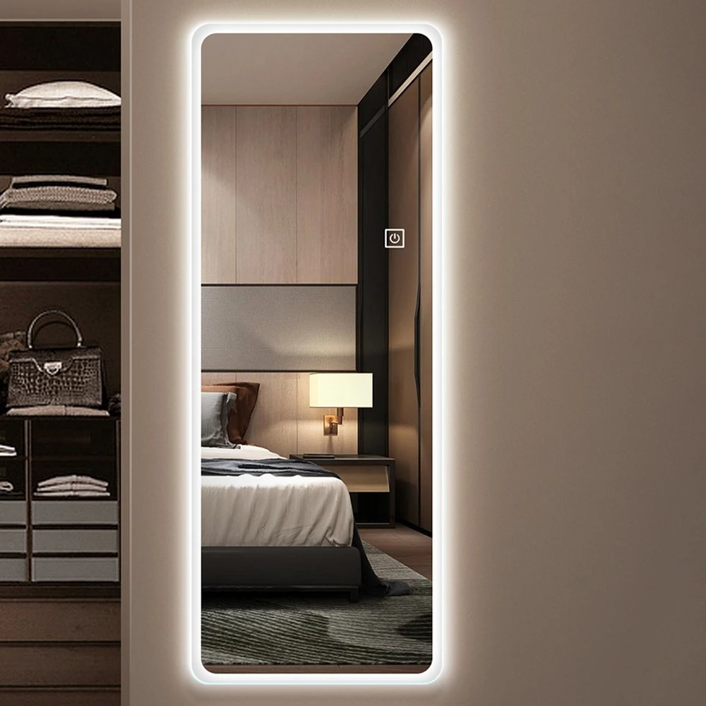 โคมไฟติดผนังแบบยาวเต็มรูปแบบ Smart Rectangle Defogger Dressing Hair LED Salon Mirrors