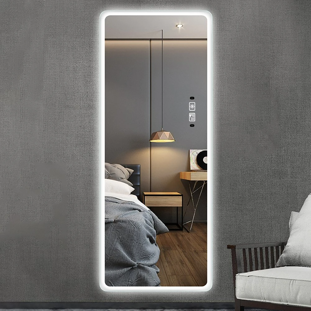 โคมไฟติดผนังแบบยาวเต็มรูปแบบ Smart Rectangle Defogger Dressing Hair LED Salon Mirrors