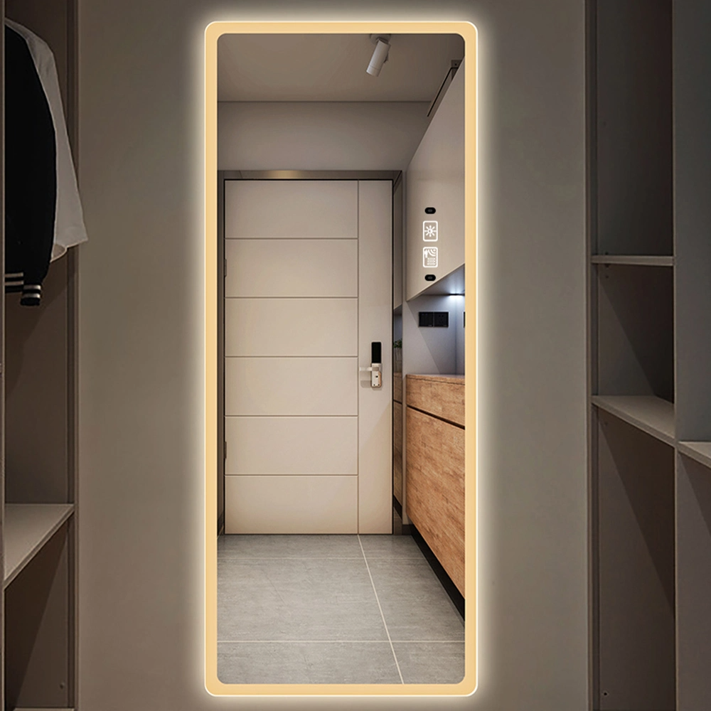 โคมไฟติดผนังแบบยาวเต็มรูปแบบ Smart Rectangle Defogger Dressing Hair LED Salon Mirrors