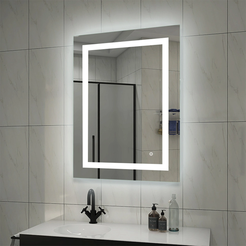 ห้องน้ำ Smart LED Mirror Lighted Vanity Furniture ตกแต่งติดผนังกระจกกระจก Bluetooth กระจกแต่งหน้าตกแต่งบ้าน