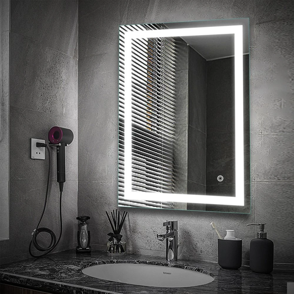 ห้องน้ำ Smart LED Mirror Lighted Vanity Furniture ตกแต่งติดผนังกระจกกระจก Bluetooth กระจกแต่งหน้าตกแต่งบ้าน