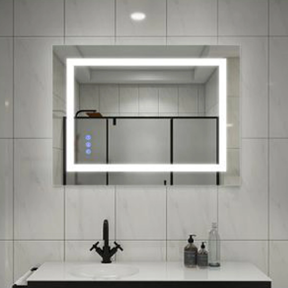 ห้องน้ำ Smart LED Mirror Lighted Vanity Furniture ตกแต่งติดผนังกระจกกระจก Bluetooth กระจกแต่งหน้าตกแต่งบ้าน