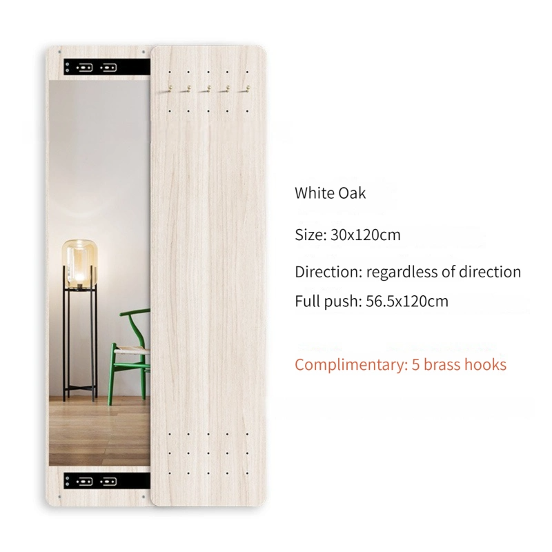 Hole Board กระจกกันระเบิดแบบนอร์ดิกความยาวเต็มตัว Push Pull Hidden Wall-Hanging Fitting Mirror