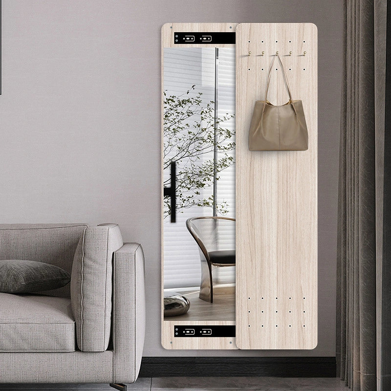 Hole Board กระจกกันระเบิดแบบนอร์ดิกความยาวเต็มตัว Push Pull Hidden Wall-Hanging Fitting Mirror