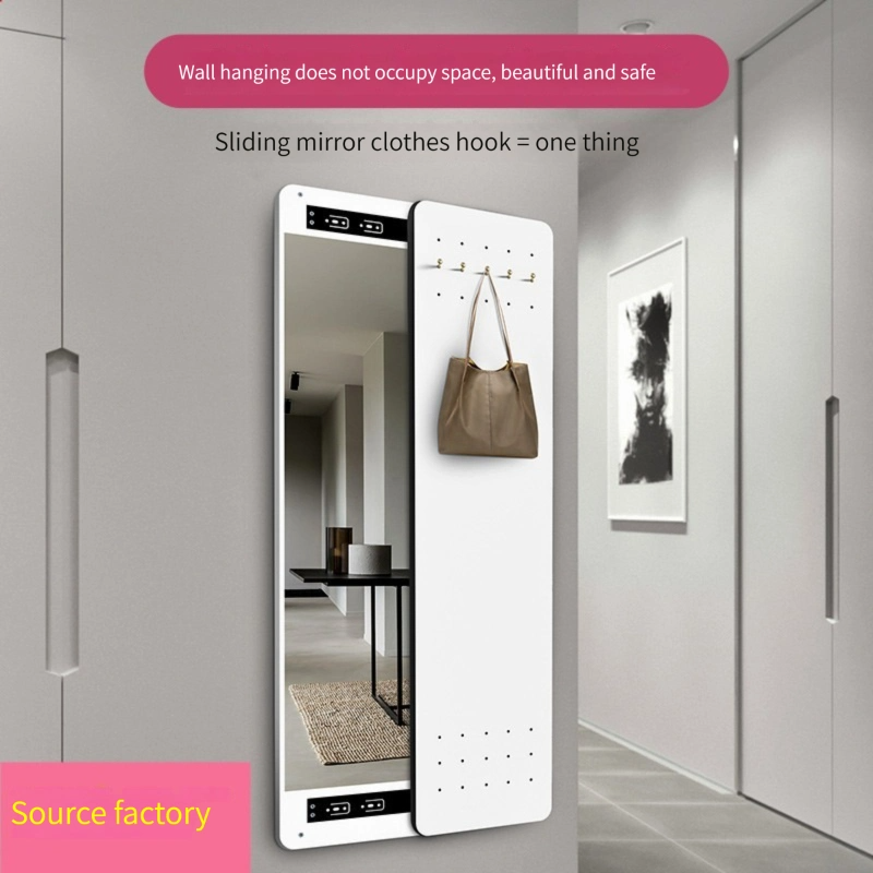 Hole Board กระจกกันระเบิดแบบนอร์ดิกความยาวเต็มตัว Push Pull Hidden Wall-Hanging Fitting Mirror
