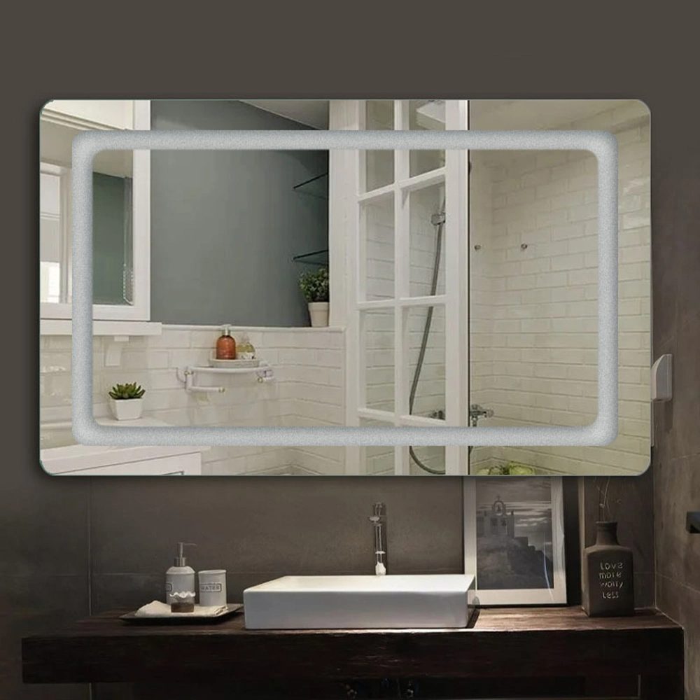 ของตกแต่งบ้านกระจกติดผนังกระจกห้องน้ำกระจกแต่งหน้า Bluetooth LED Smart Mirror Salon Furniture