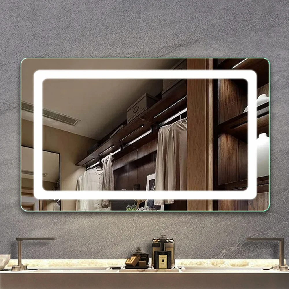 ของตกแต่งบ้านกระจกติดผนังกระจกห้องน้ำกระจกแต่งหน้า Bluetooth LED Smart Mirror Salon Furniture