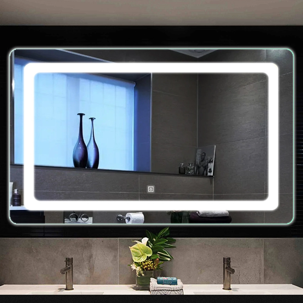 ของตกแต่งบ้านกระจกติดผนังกระจกห้องน้ำกระจกแต่งหน้า Bluetooth LED Smart Mirror Salon Furniture