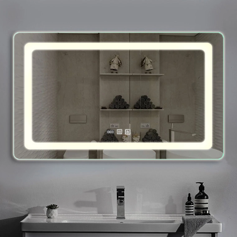 LED ห้องน้ำติดผนังกระจกโต๊ะเครื่องแป้งกระจกบ้านอัจฉริยะกระจกตกแต่งบ้านบลูทูธกระจกแต่งหน้าอุปกรณ์ห้องน้ำ