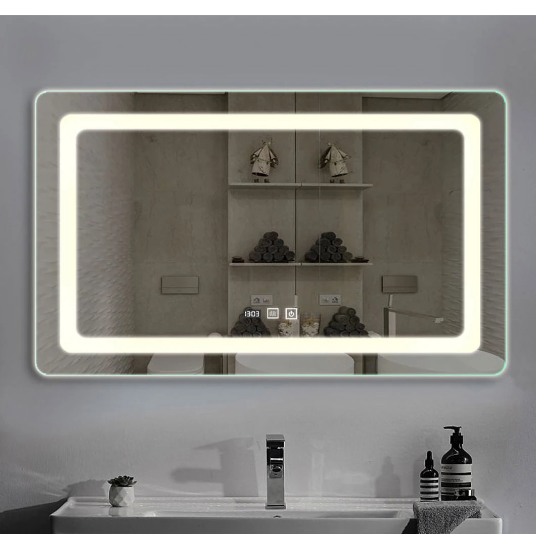 LED ห้องน้ำติดผนังกระจกโต๊ะเครื่องแป้งกระจกบ้านอัจฉริยะกระจกตกแต่งบ้านบลูทูธกระจกแต่งหน้าอุปกรณ์ห้องน้ำ