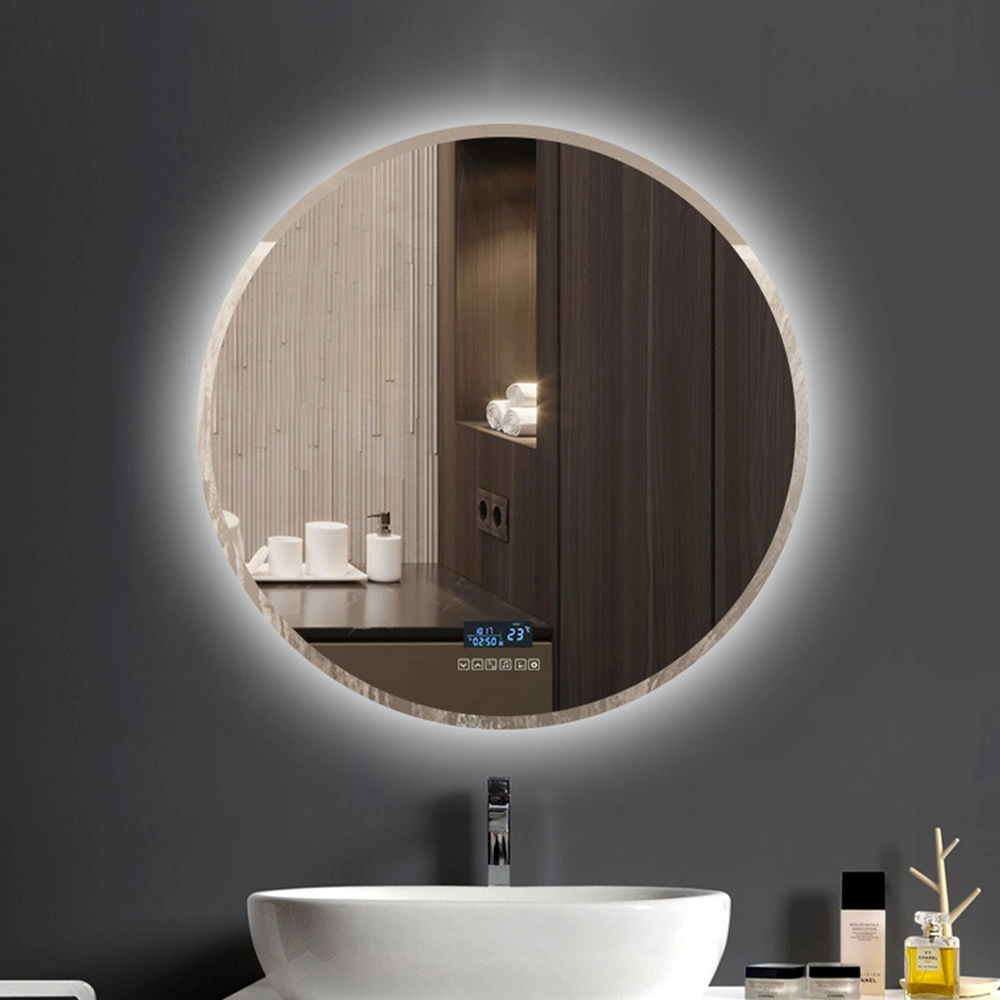 โมเดิร์นร้อนขายกระจกห้องน้ำกรอบสีเงินสีดำสีขาวสีทองพร้อมไฟ LED และป้องกันหมอก