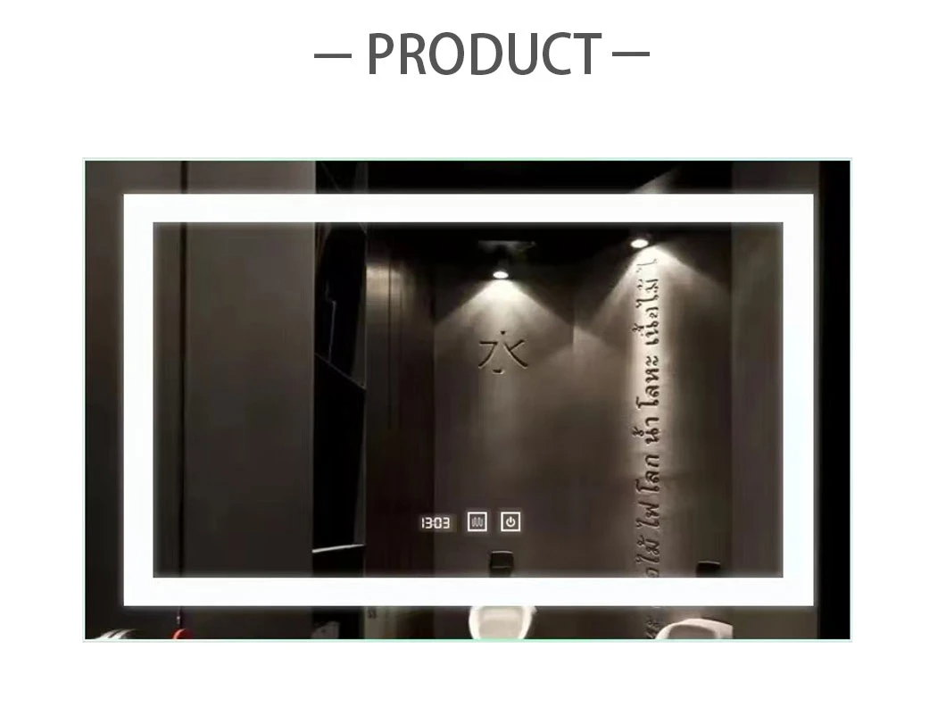 ผนังโรงงาน ของตกแต่งบ้าน การตกแต่ง ร้านเสริมสวย เฟอร์นิเจอร์ เครื่องสำอาง สมาร์ทไลท์ แบ็คไลท์เรืองแสง โต๊ะเครื่องแป้ง LED กระจกห้องน้ำพร้อมไฟไล่ฝ้า