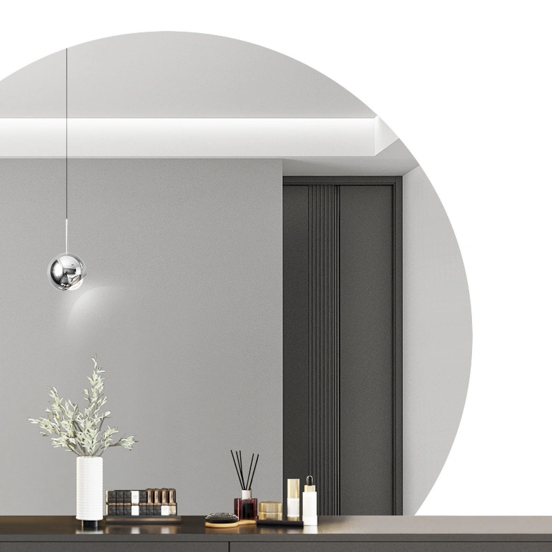 Nordic Brushed Golden Metal Frame ตกแต่งห้องน้ำกระจกติดผนังแนวนอนไม่สม่ำเสมอ