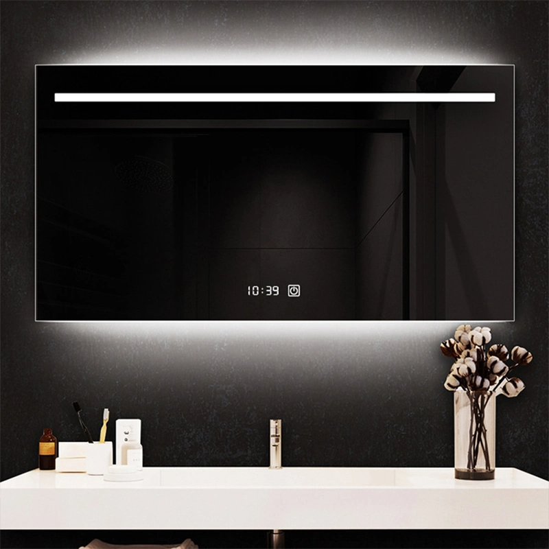 โรงงานมาตรฐานยุโรปขายส่งกระจกแต่งหน้าทันสมัยสมาร์ทตกแต่งบ้าน LED กระจกติดผนังห้องน้ำ