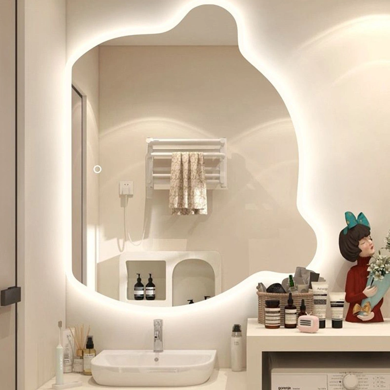 Bear Touch Screen Wave Mirror Toilet Bedroom Creative Irregular Heterotypic Makeup Vanity Mirror
