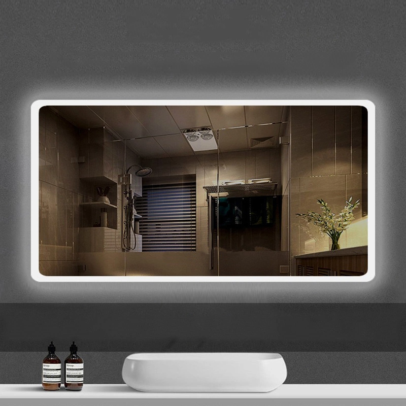 โรงงานติดผนังกระจก LED สี่เหลี่ยมรอบห้องน้ำ Frameless ไร้แสง