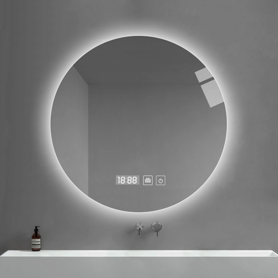 Modern Home Frameless Round Backlit LED Lighted Bathroom Mirror กระจกห้องน้ำตกแต่งผนัง